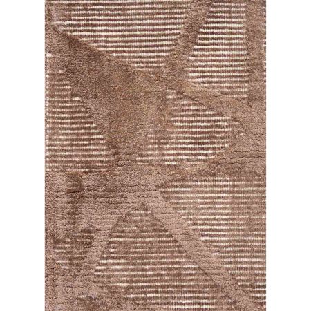 Sepia Wool Silk Handmade Rug